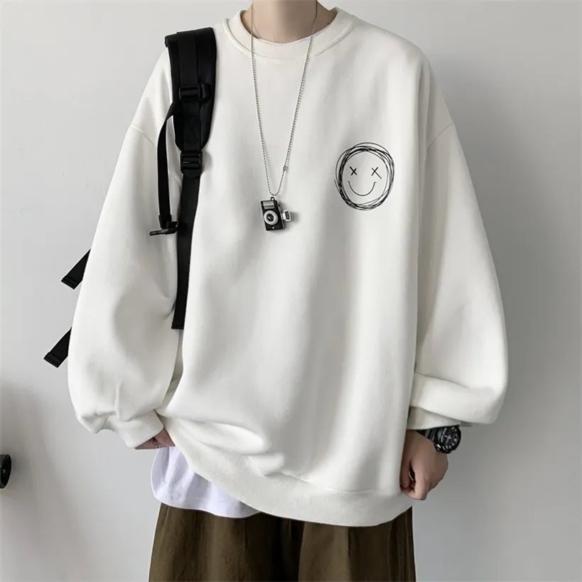 Houzhou Mäns Sweatshirt för Boy Crewneck Grafisk Kläder Toppskjorta S Män Par Kläder Koreansk 220325