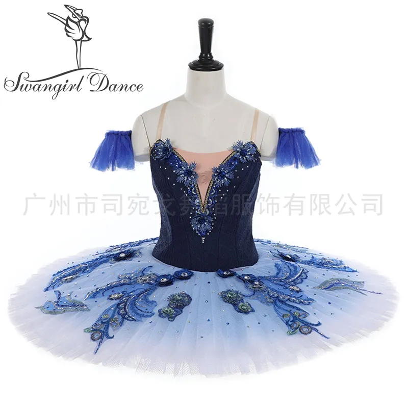 Darki Blue Gradient Ballet Vestido CustomMade Blue Bird Variation Prfessional Ballet Tutu Trajes Panqueca BT4013