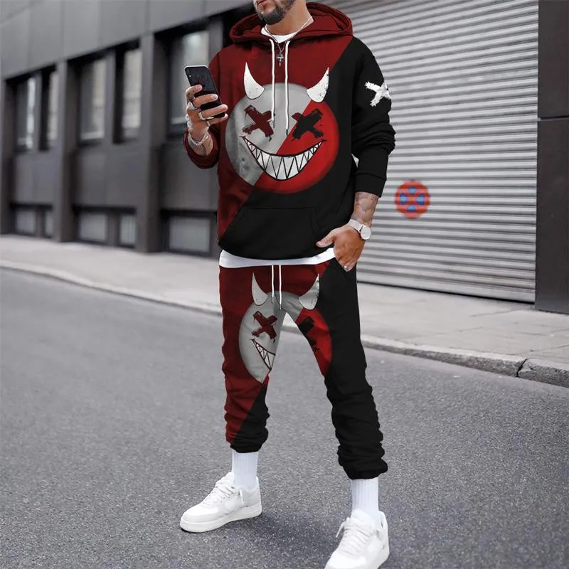 Chándales para hombre Chándal para hombre Sudaderas con capucha impresas en  3D Traje Joggers Sudaderas informales Pantalones de chándal Conjunto de