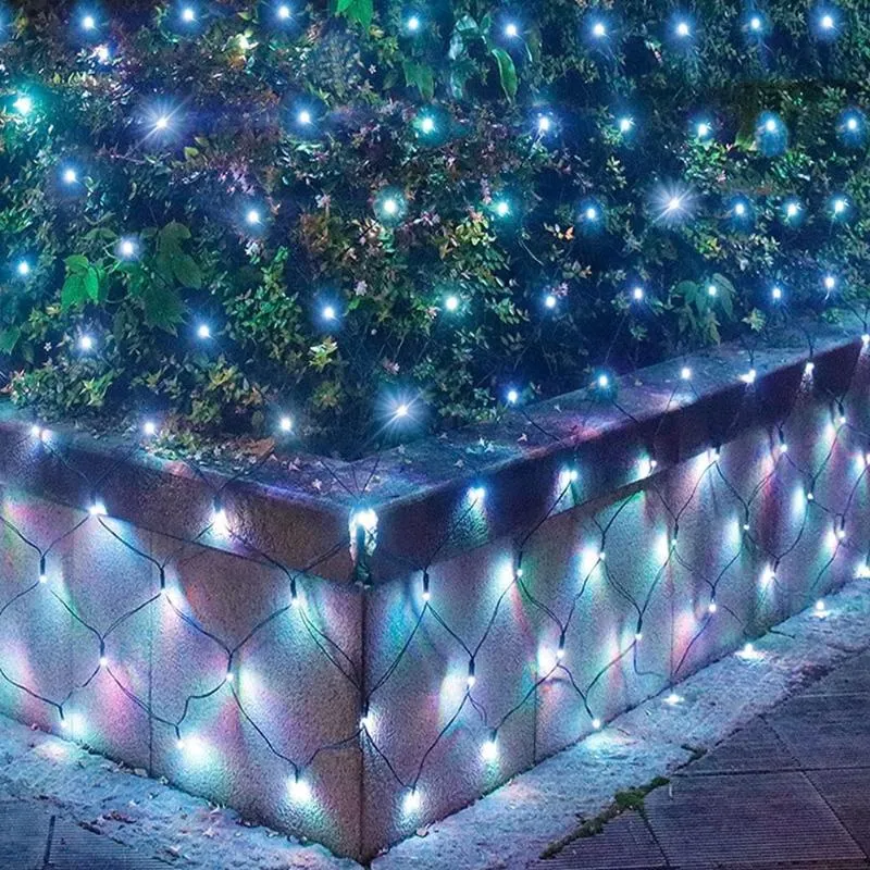 문자열 96/190/672 LEDS 플래싱을위한 8 모드 LED 네트라이트 실내 문자열 파티 크리스마스 크리스마스 웨딩 홈 정원 장식