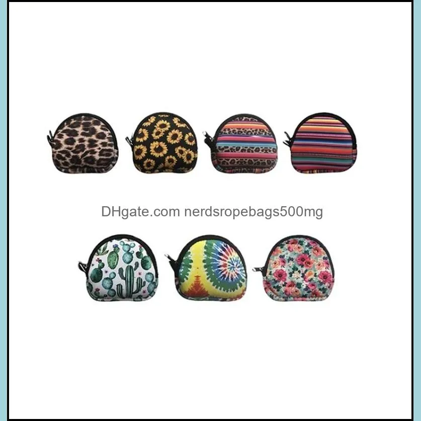 Neoprene Waterproof Zipped Coin Pouch Mask Holder Earbud Case with Keyring Earphone Pouch for Kids 1318 V2