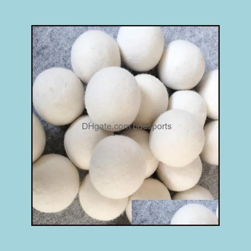 3PCS 7cm Felt Wool Dryer Balls Handy Laundry Balls with Cloth Bag Natural Reusable Saves Drying Time Washing Ball Gift