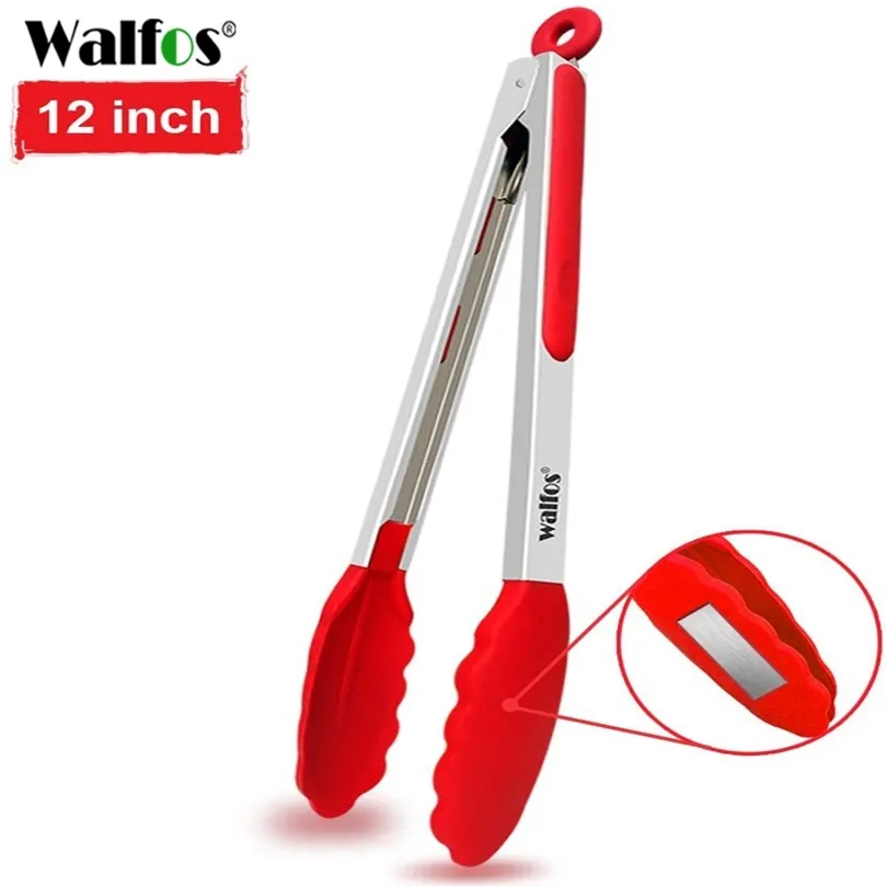 Walfos Comida Grau 100% Alimento De Silicone Tongs Cozinha Tongs Utensílio Cozinhar Tenga Tenga Prenda Acessórios Salada Servir BBQ Tools 20116