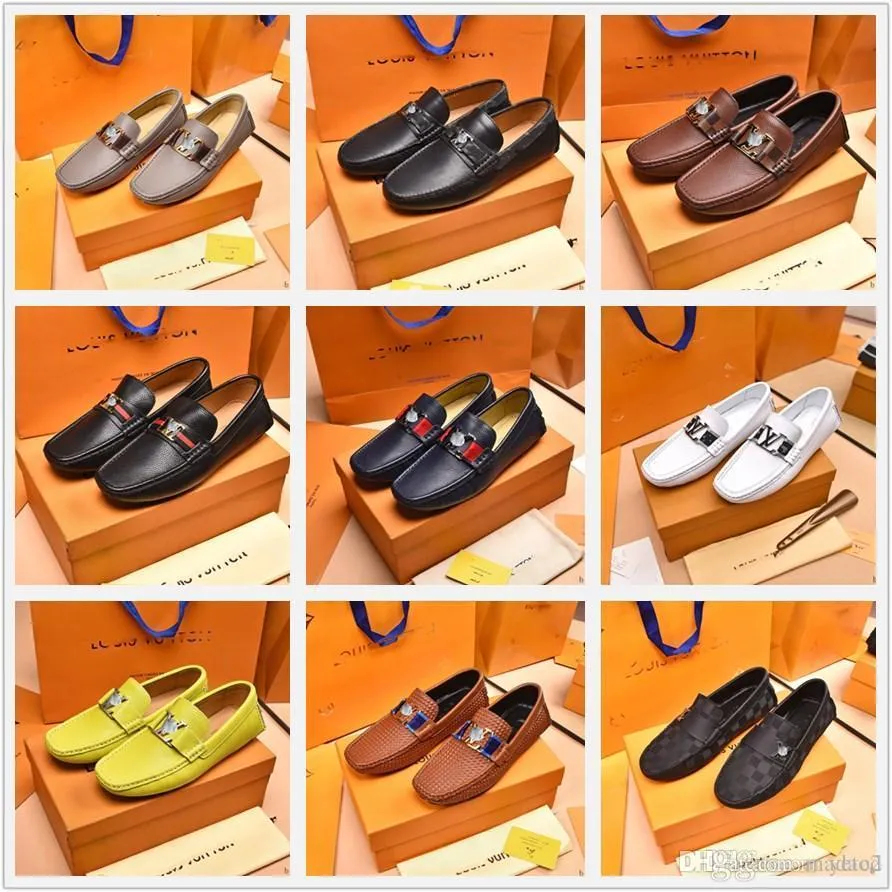 G1 패션 럭셔리 브랜드 남성용 신발 반짝이는 신발 소프트 밑창 가죽 형식 캐주얼 간단한 정통 봄과 가을 로퍼 큰 46 A2