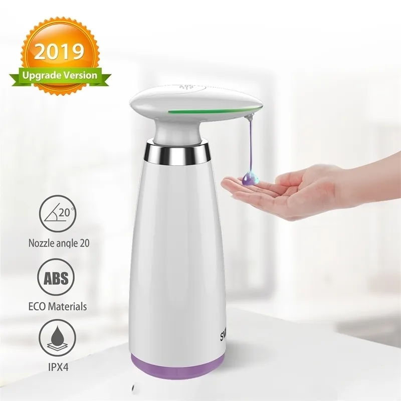 350ml Automatic Soap Dispenser Hand Free Touchless Sanitizer Bathroom Smart Sensor Liquid for Kitchen Y200407