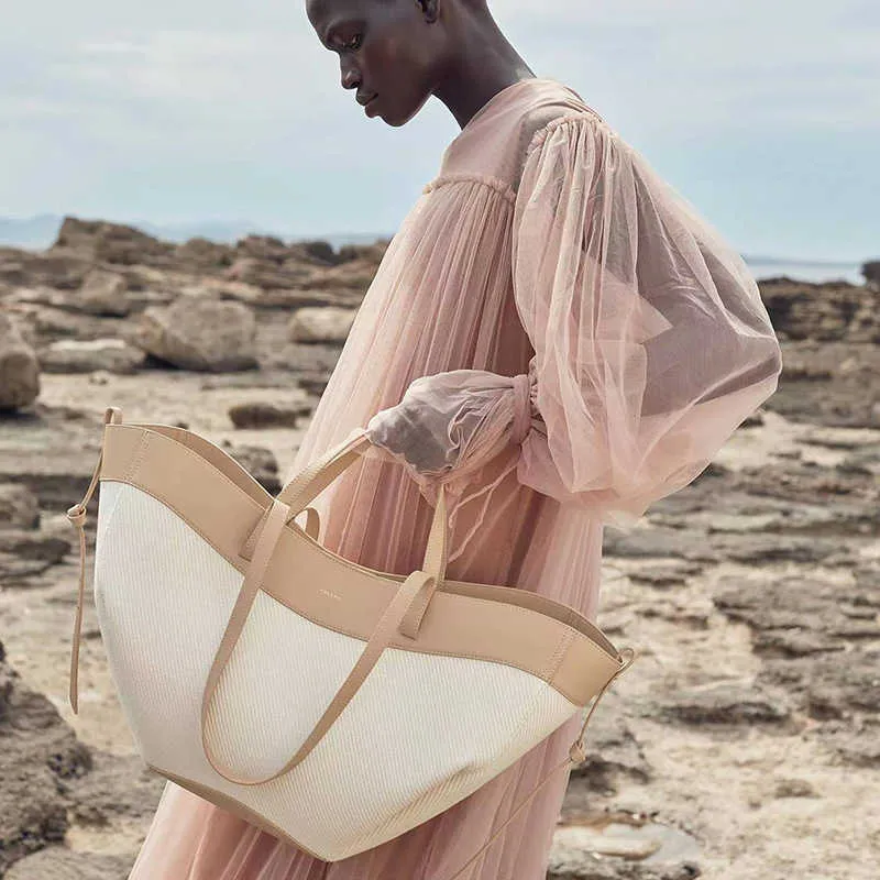 Polene Bag French Niche Brand Polene Canvas Tote Bags 2022 Women