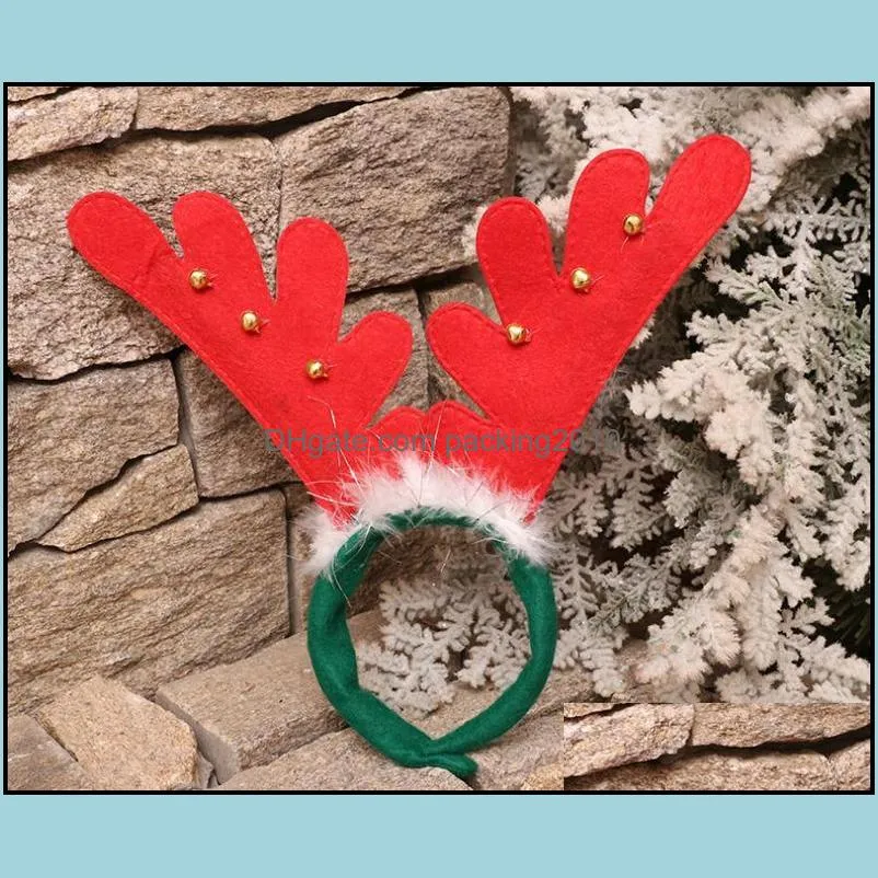 christmas decorations christmas antler hair bands red non woven headband holiday party birthday party supplies sn1489