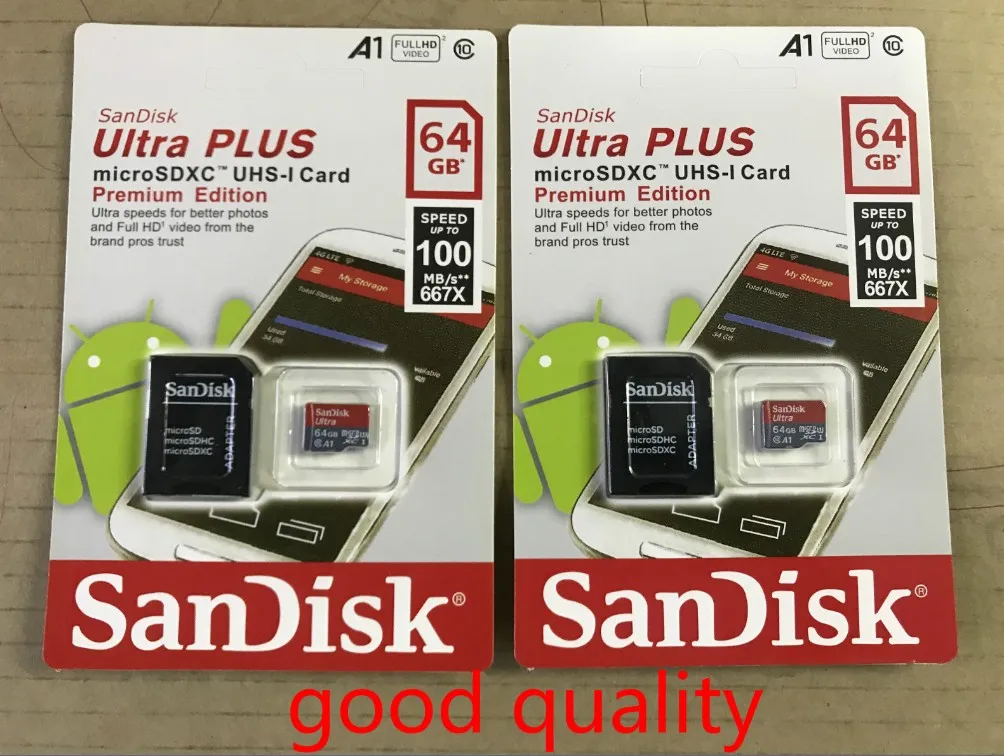 DHL-leverans N16GB/32GB/64GB/128GB/256GB SDK-smartphone Faktisk kapacitet Högdefinitionskamera Micro Memory SD-kort 100MB/S UHS-I C10 Högkvalitativ TF-kort