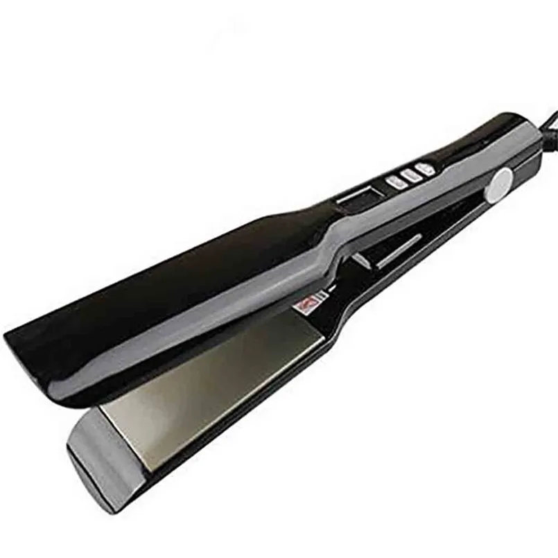 Professional Flat Iron Hair Straightener with Digital LCD Display Dual Voltage Instant Heating Curling 220623