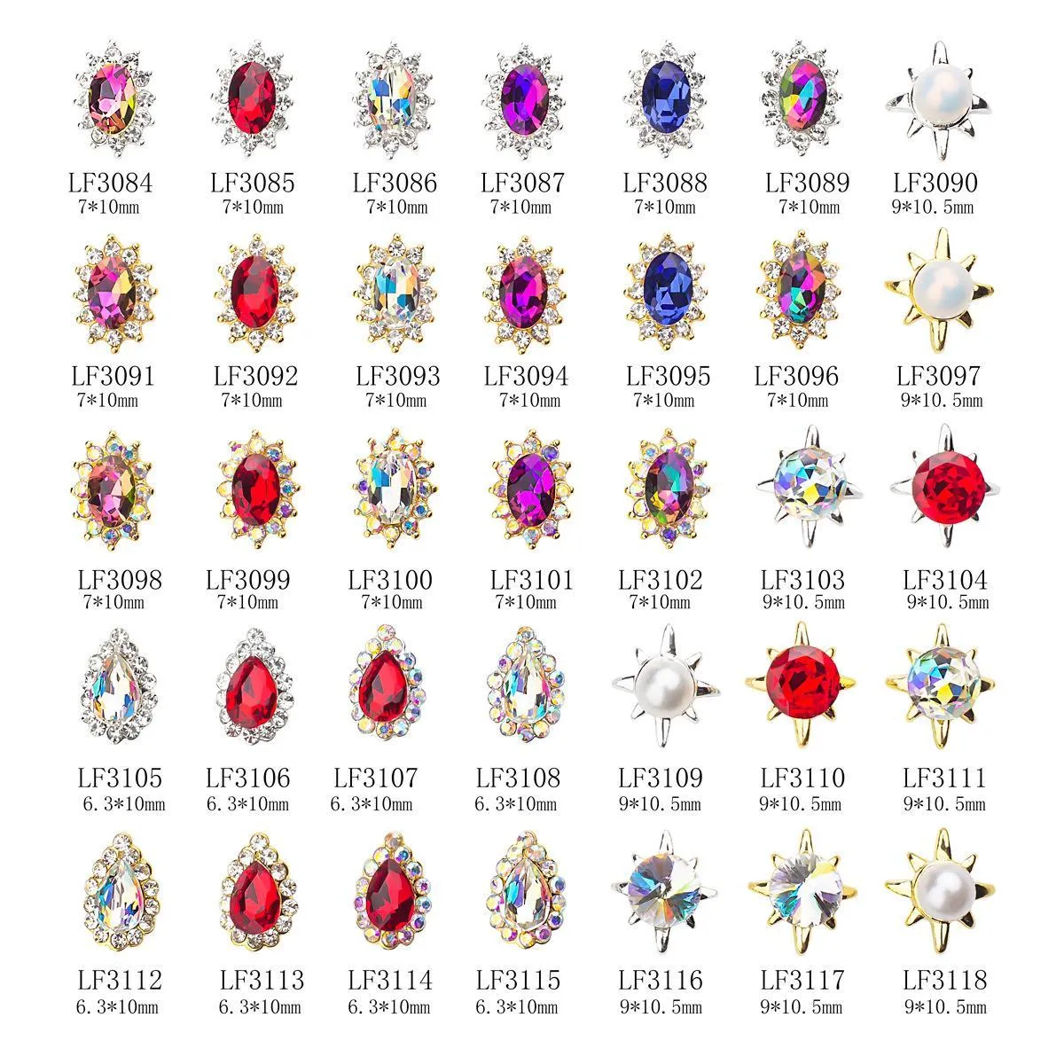 Tamax Styles Diamant-Nagel-Strasssteine in Sonnenform, Schmuck, Nagelkunst-Dekorationen