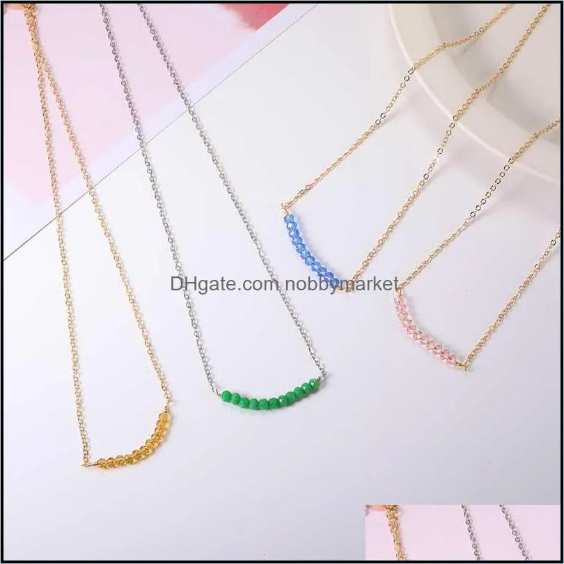 New Arrival Hoop Crystal Pendant Necklace For Women Fashion Elegant Muliticolor Silver Gold Chain Necklace Jewelry Gift-Z