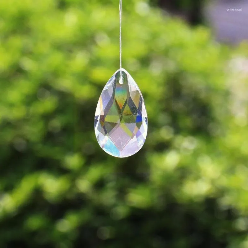 Ljuskrona kristall 16/22mm tår droppprismat klart glasavstånd hängande smycken diy fasetterade delar hänge i7y5chandelier