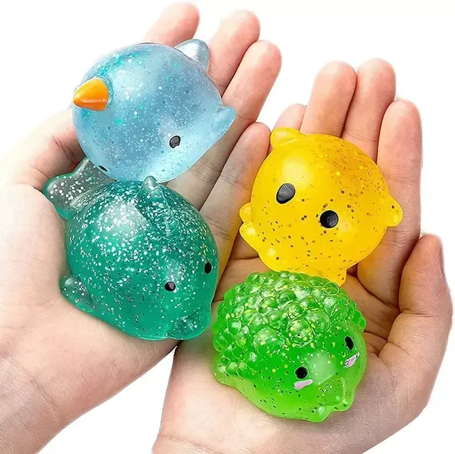 Big Size Spongy Glitter Mochi Squishy Fidget Sensory Toys Kawaii Animal