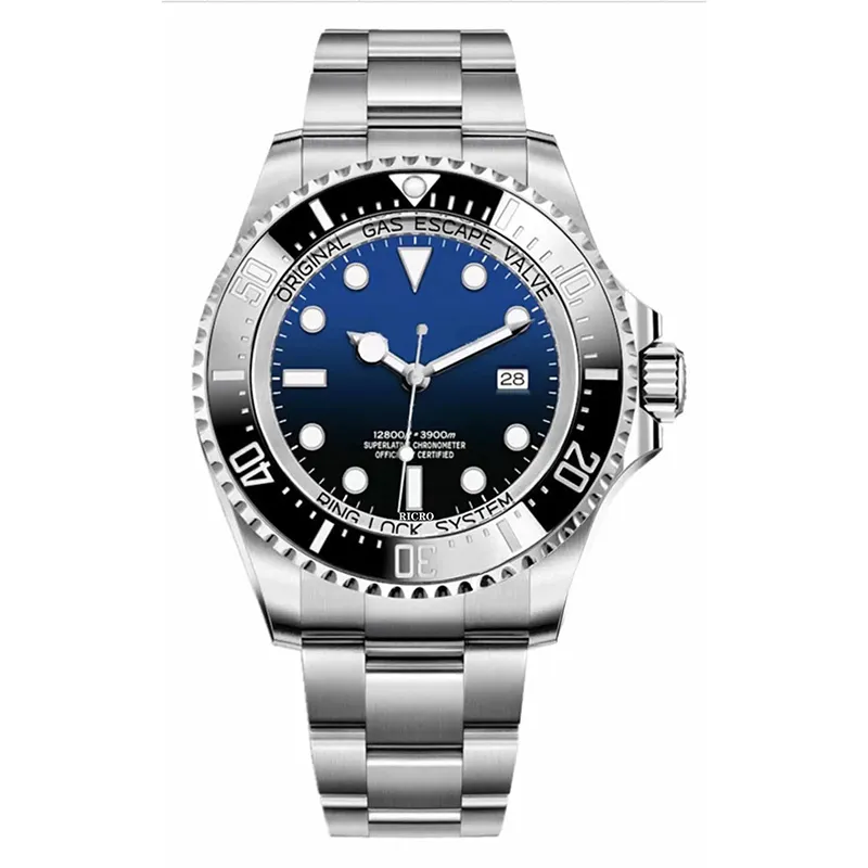 Mens Watch Master Ceramic Rame Pełna stal nierdzewna szafir szklarka automatyczna mechaniczni mężczyźni zegarki mocne świetliste pływanie wodoodporne czarny niebieski montre homme