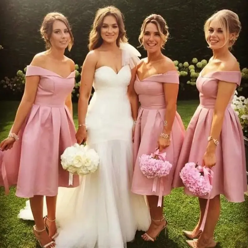Pink bridesmaid dresses short top