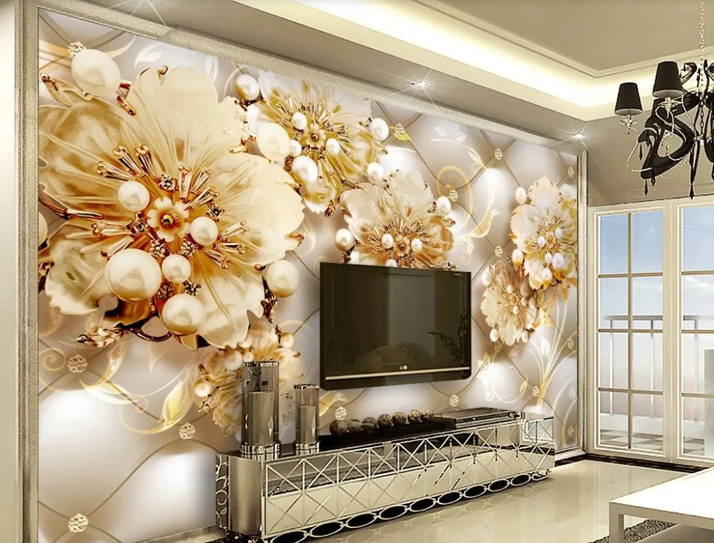 Luxury 3D Flower Wallpaper Mural - Jewelry Accents, Living Room \u0026 Bedroom  Decor, High Quality Peel \u0026 Stick Wall Art from Dhgate Wallpapers - price  20.41, image size:1042x793