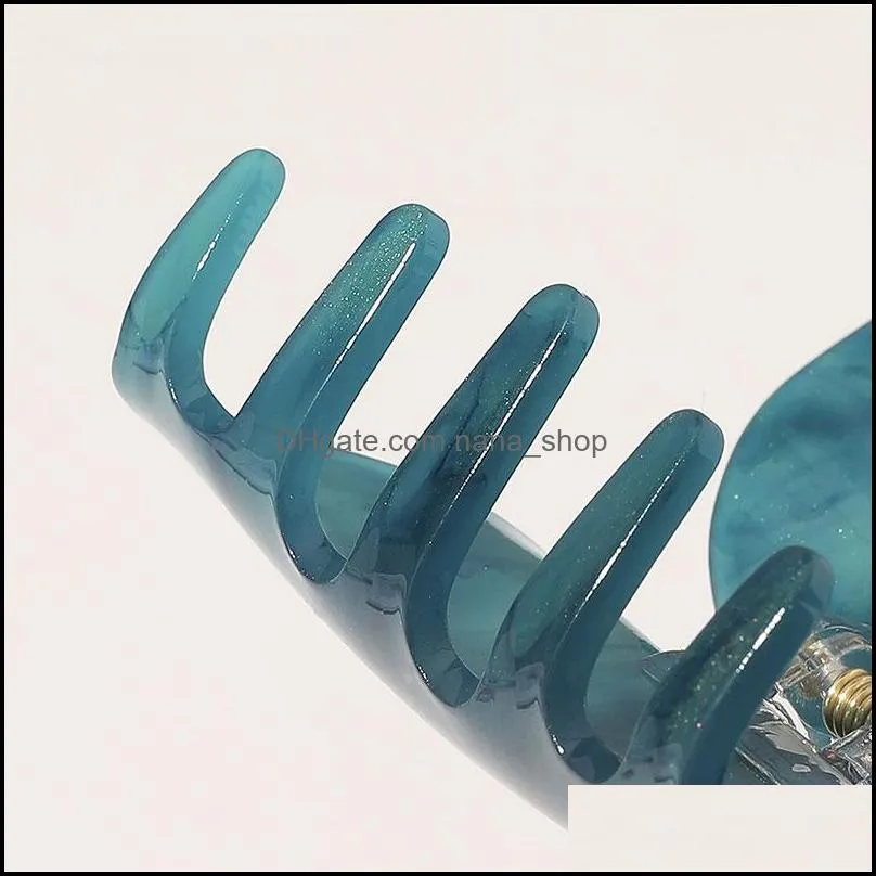 Fashion Acrylic Women Hair Claws Crab Clamps Charm Marble Print Lady Hair Clips Retro Make up Hairdress Hair Styling Tools