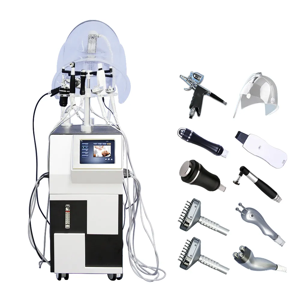 9 in 1 Almighty oxygen jet hyperbaric oxygen-jet peel facial RF machine