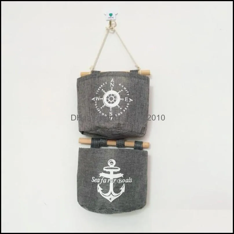 Navy Style Storage Bag Voyager Seafarer Boals Ship Anchor Pattern Finishing Bags Square Hanging Pouch Factory Direct Sale 4 5zy B