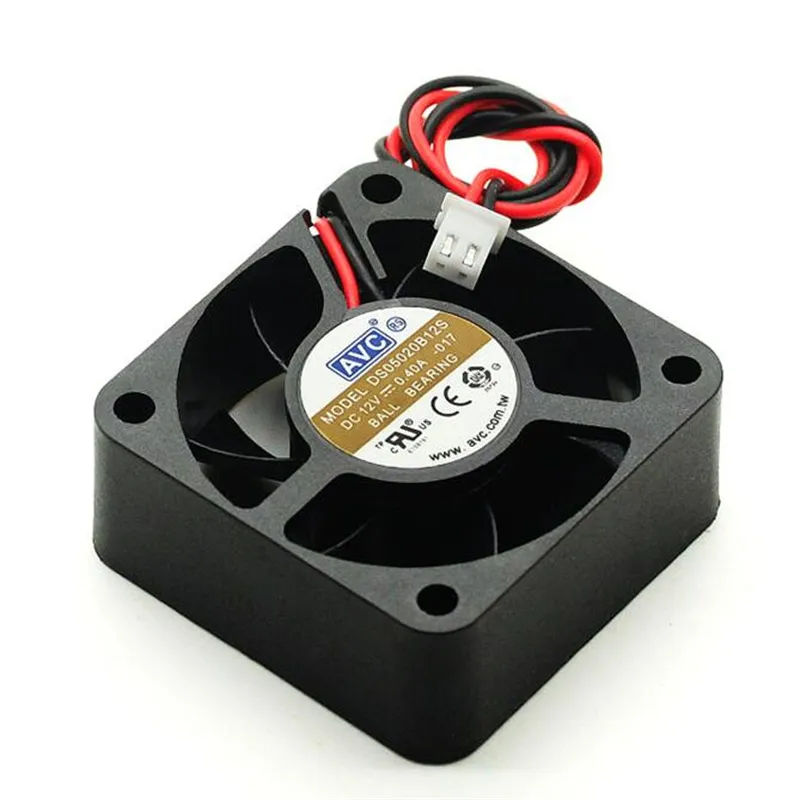 Ventilador por atacado: Original AVC DS05020B12s 5cm 12V 0.4A 5020 Ventilador de refrigeração de bola dupla de dois fios