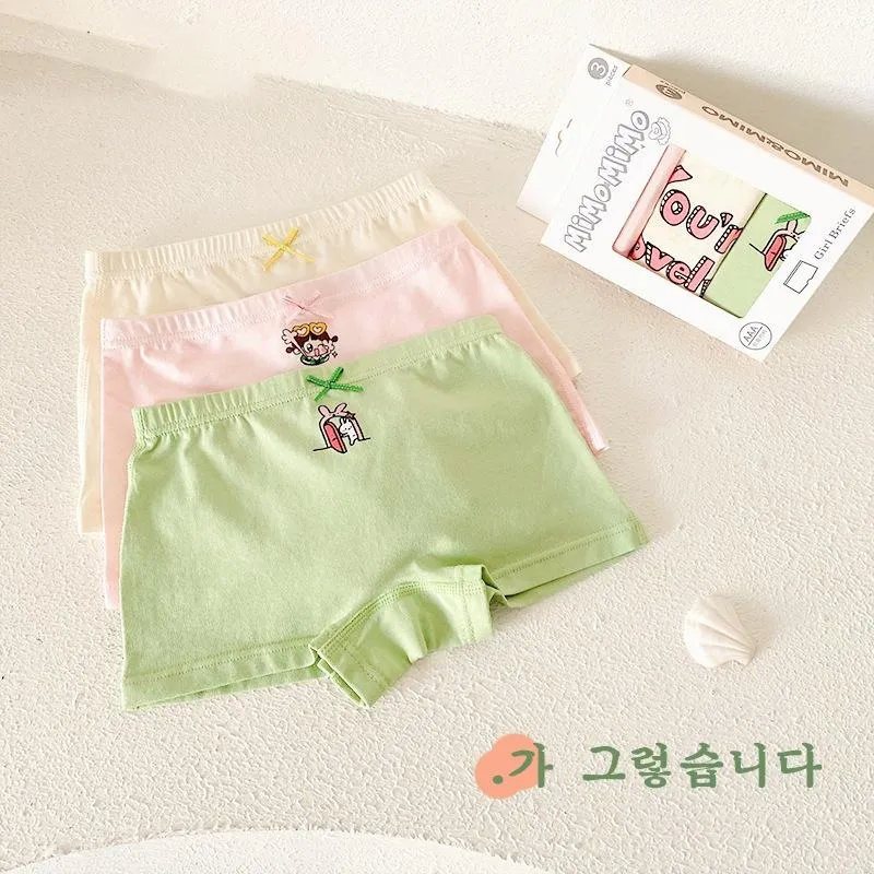 Panties Baywell 3 Pz / Set Cotton Children Bambini Bambini Boys Stampa Boxer Shorts Girls Briefs Torner Intimo 2-7Y