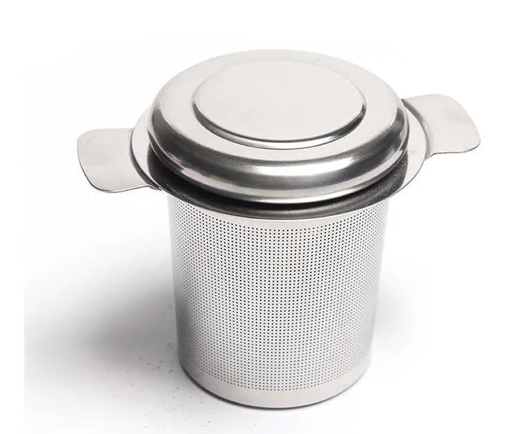 Reusable Stainless Steel Tea Infuser Basket Fine Mesh Strainer with 2 Handles Lid-Tea and Coffee Filters for Loose Tea-Leaf SN6221