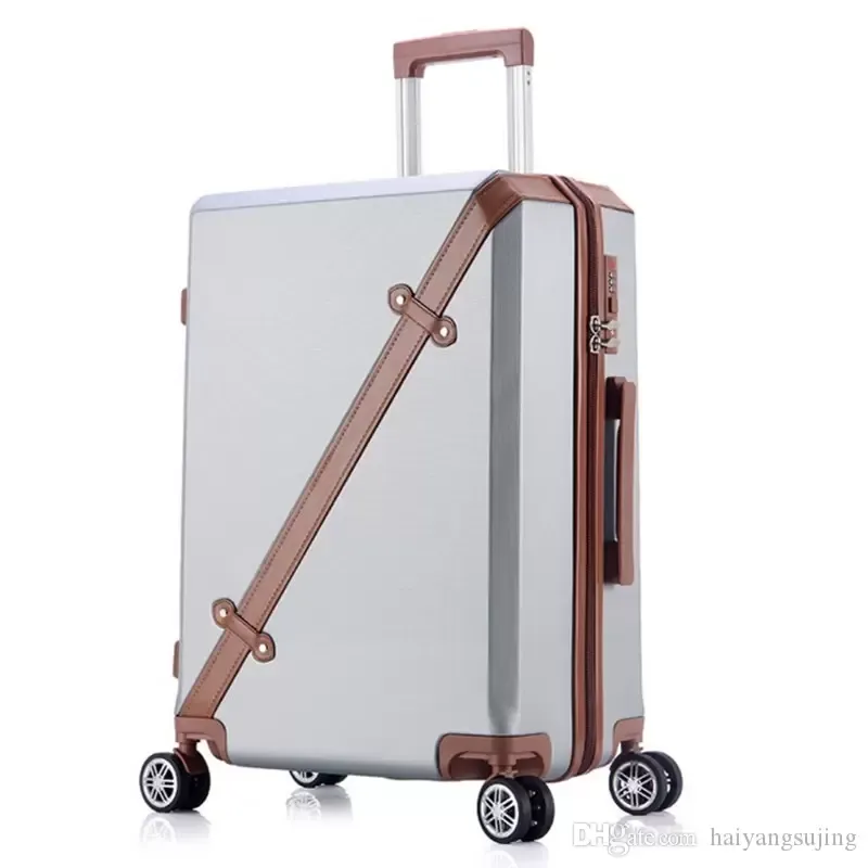 20 24 Inch Rolling Luggage Business Travel sports 4 Wheels Suitcases Bag Waterproof High Quality Retro Trolley Case Large capacity