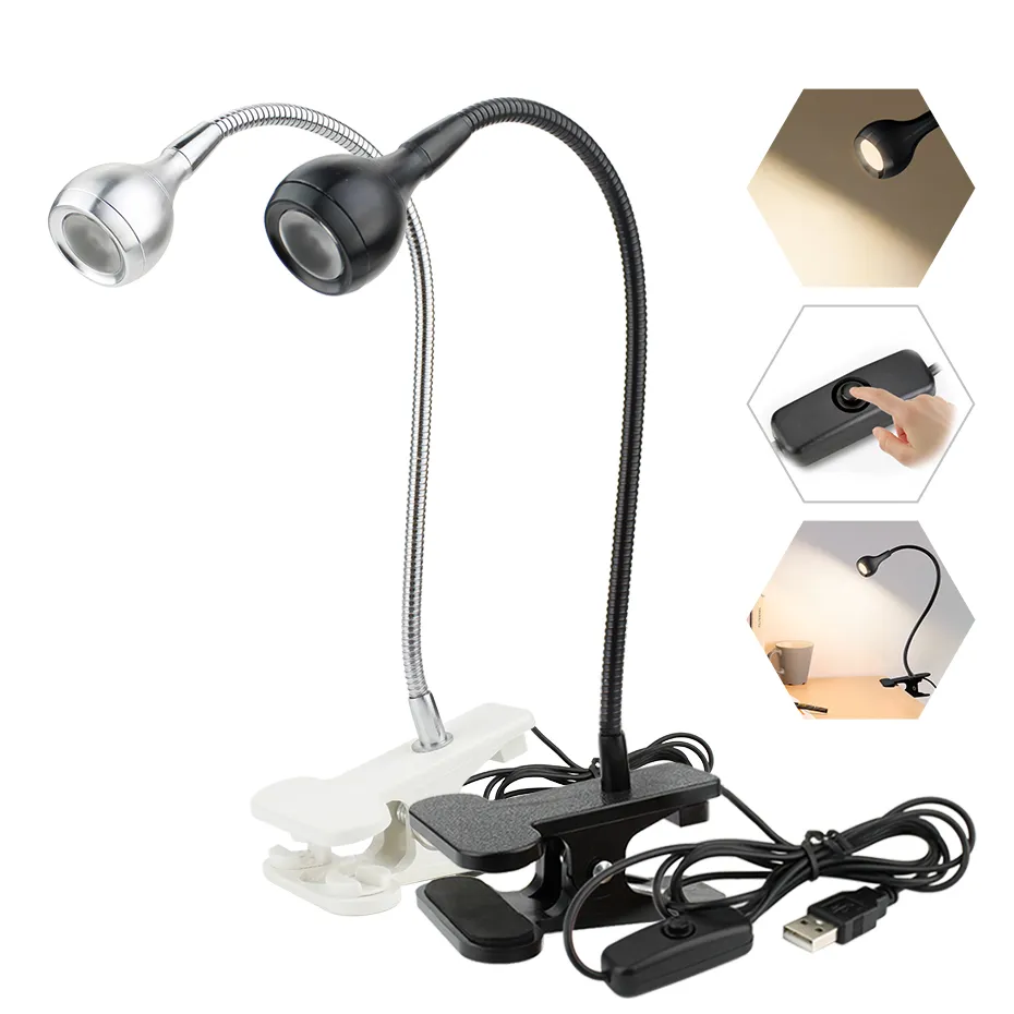 Protection des yeux Led lampe de Table Flexible avec pince livre lecture USB pince sur bureau lumière chambre éclairage de nuit