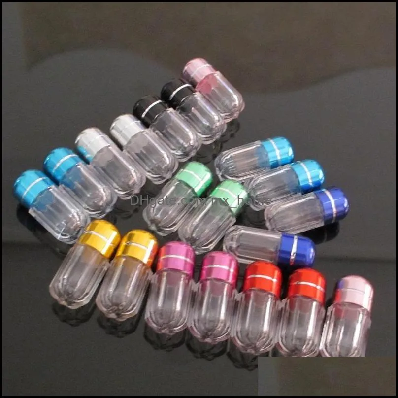 Pill Bottle Clear Empty Portable Thicken Plastic Bottles Capse Case With Colorf Screw Cap Holder Storage Container Drop Delivery 2021 Other