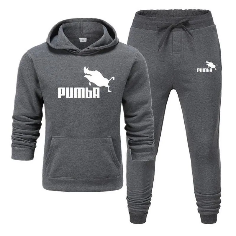Men's Hoodies & Sweatshirts Thermal Suit Track Sweat Shirt Sports Winter Jacket + Pants Casual Wear Sportswear