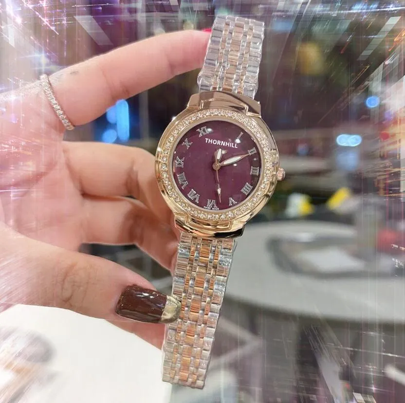 Relógios de quartzo de alto modelo de alta qualidade Relógios de 37 mm de diamantes romanos casuais mulheres rosa ouro rosa aço inoxidável premium popular e elegante relógio de pulso Montre de luxo