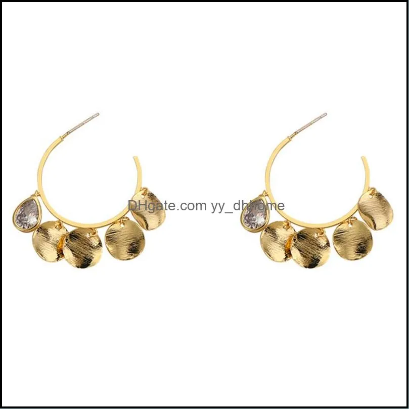 Hoop Hie örhängen smycken Colorf Metal Flower Tassel Earring For Women Fashion Personlighet Rund Pendant C Form Drop Delivery 2021 IQS7V