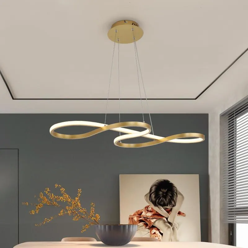 Hanglampen moderne ledlichten voor bar eetkamer woonkamer winkel kantoor hangende lamp armatuur koffie/wit/goud afgewerktpendant
