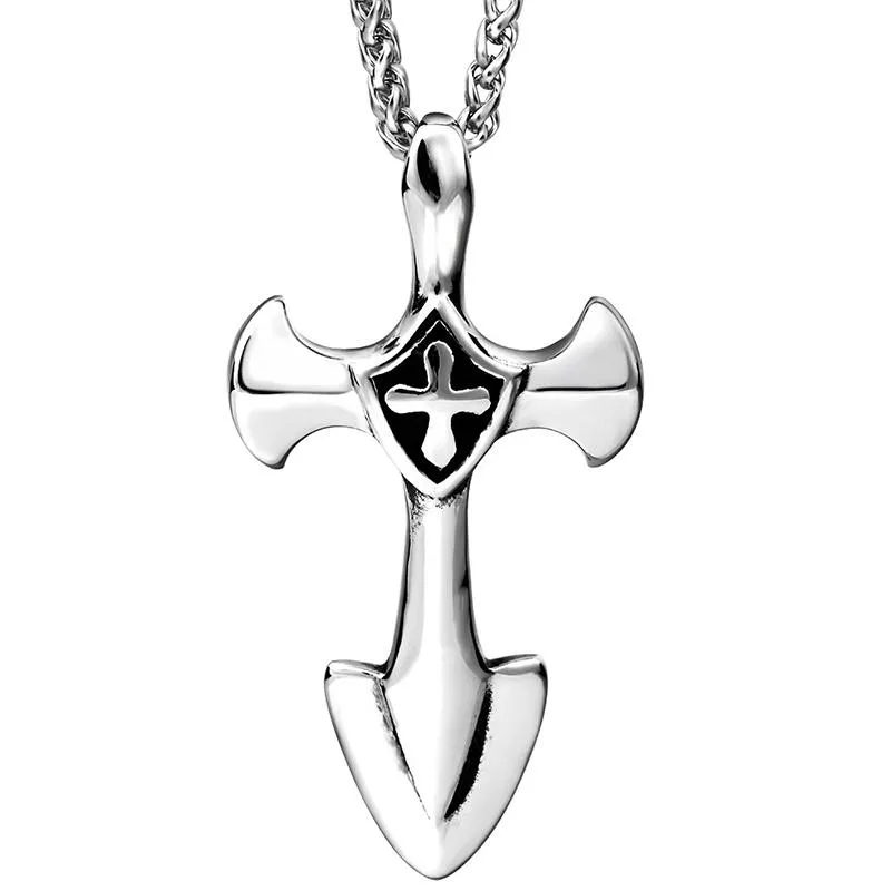 Pendant Necklaces Vintage Punk Style Templar Knight Cross Pendants Never Fade 316L Stainless Steel Jewerly For Men GiftPendant