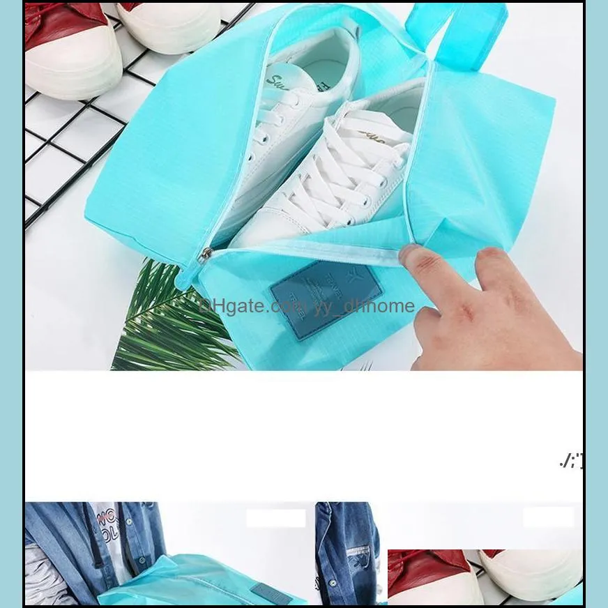 Other Home Garden Portable Shoe Storage Bag Travel Oxford Cloth Waterproof Dustproof Collapsible Large-Capacity Shoes Storages Hanging Sea