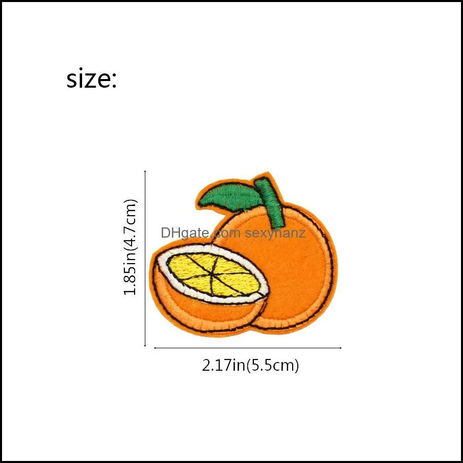 10pcs orange embroideredes for kids clothing iron on transfer applique fruit for bags jeans diy sew on embroidery sticker