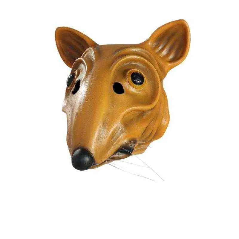 Rat Latex Mask Animal Mouse Headcover Headgear Novely Costume Party Runent Face Cover Props for Halloween L220530