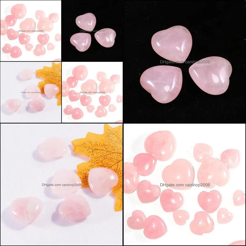 natural stone 25mm non-porous pink rose quartz heart chakra healing stone guides meditation ornaments jewelry accessory