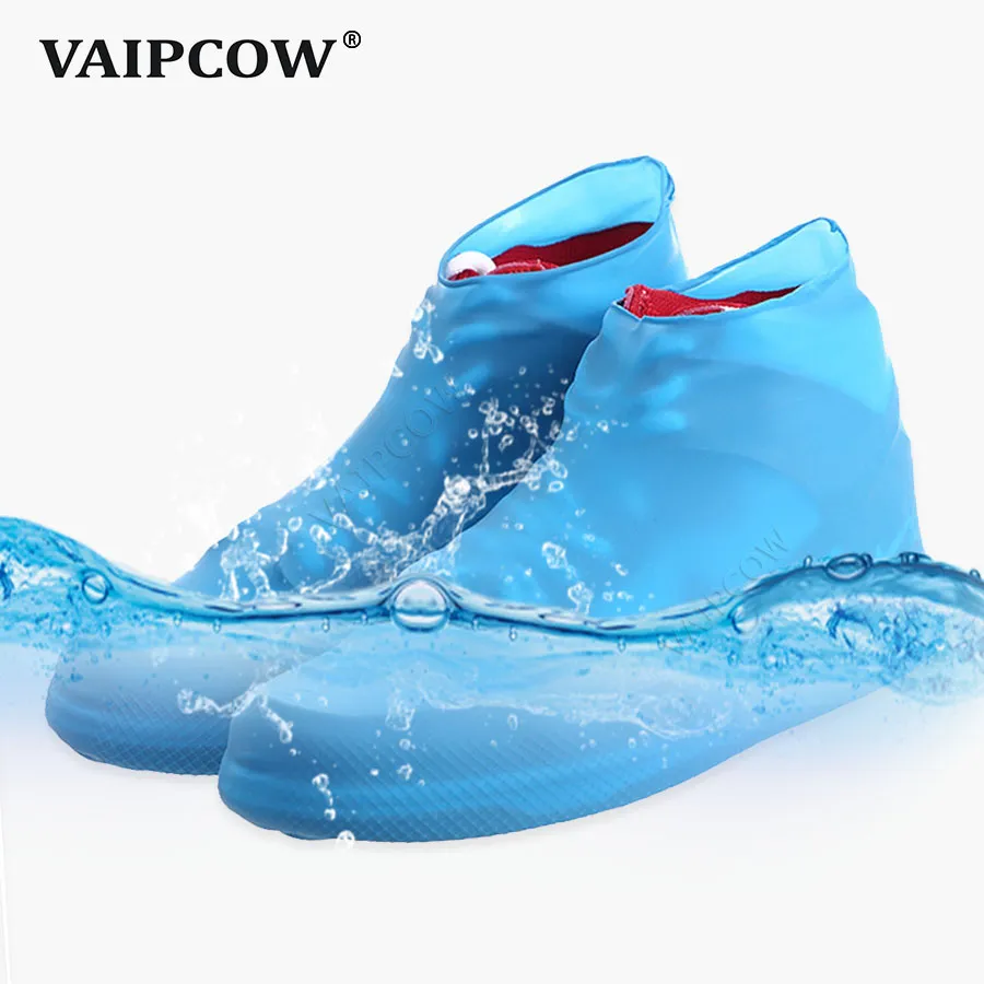 Couvre-chaussures de pluie imperméables en Latex réutilisables en caoutchouc antidérapant épaississent les couvre-chaussures de botte de pluie