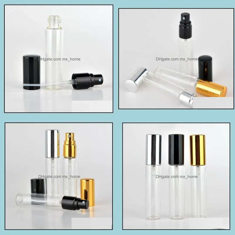 300 x mini 10ml glass sprayer bottle 1/3 oz refillable perfume atomizer 10cc fragrance parfum vials sn1917