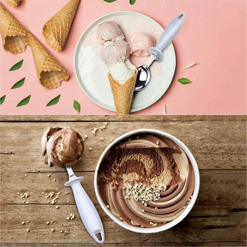 Zinc Alloy Ice Cream Scoop Tool Comfortable Handle Heavy Duty Icecream Baller Spoon Gelatos Frozen Yogurt Fruit Sundaes Watermelon Stacks Scoops HY0373