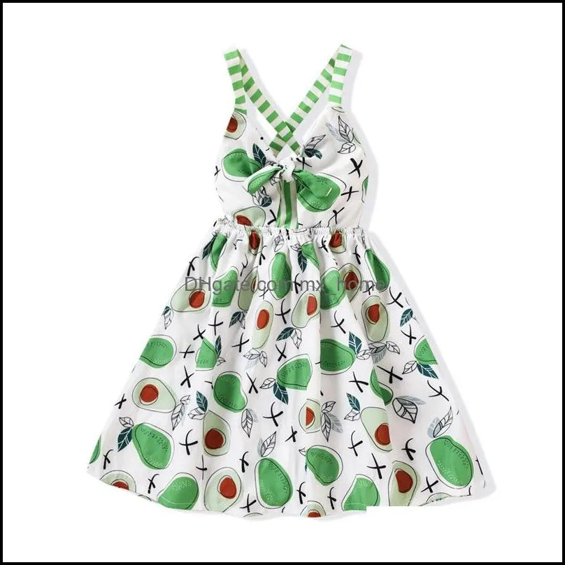 kids clothes girls suspender dress children donut ice cream watermelon avocado print princess dresses korean version summer fashion baby clothing