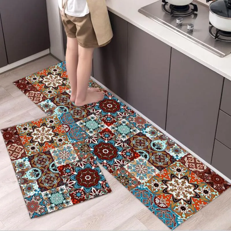 Carpets Z&L Printed Carpet Doormat Kitchen Mat Anti-slip Modern Area Rugs Living Room Balcony Bathroom Hallway Geometric Bath MatCarpets