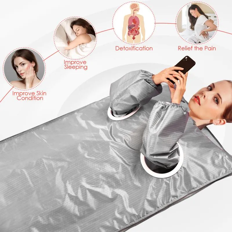 Dekens 2022 Verbeterde versie van verre infrarood sauna deken rekbare mouwontwerp digitale thermische body shaper