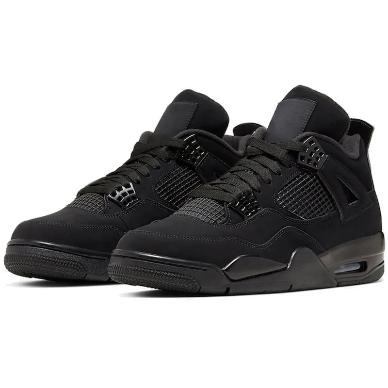Excellent Retro 2024 4s Basketball Shoes Men Women Jumpman 4 Black