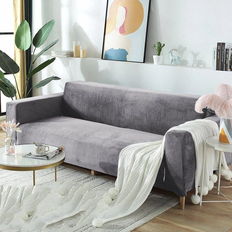 Pokrywa krzesełka aksamitna pluszowa sofa pokrywa multi kolorowy elastyczna kanapa segmentowa do salonu szezlong longue l Coverschair w kształcie