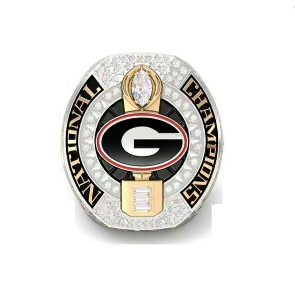 Georgia Bulldogs 2022 Football Championship Ring avec vitrine de collection taille 112429