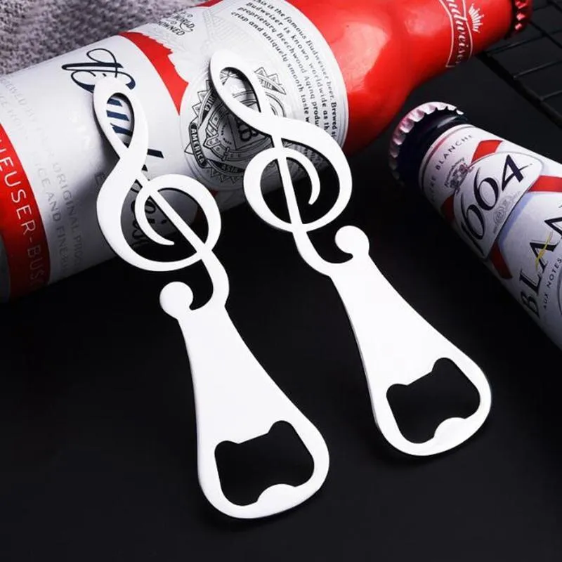 Music Note Bottle Opener Wedding Stainless Steel Beer Opener Restaurant Bar Tools Kitchen Gadgets Wholesale