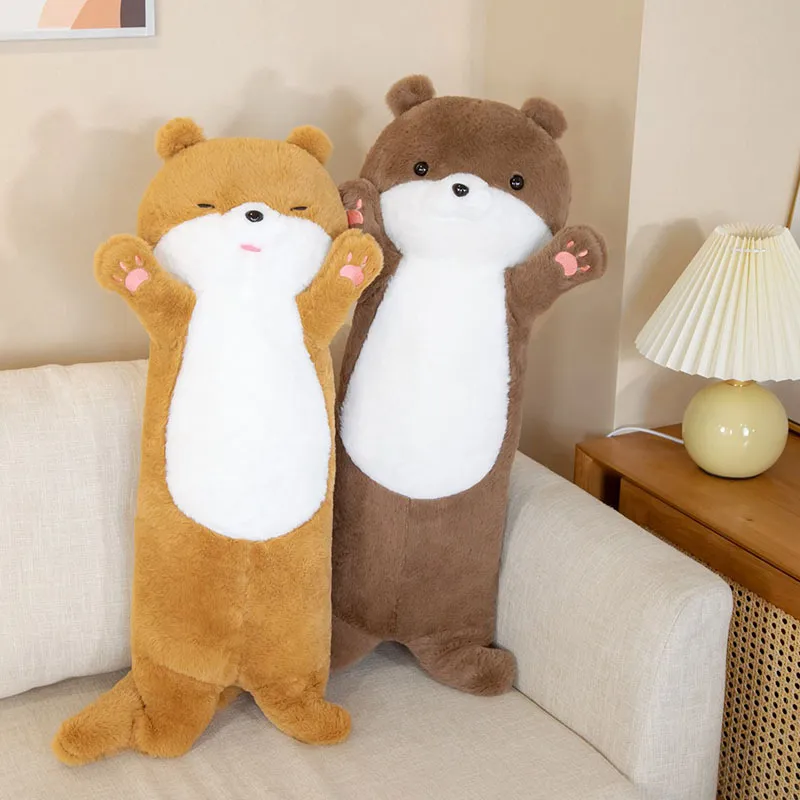 80 سم طويلة البحر الطويل Otter Plush Toy Soft محشو حيوان لطيف Otter دمية طفل رضيع وسادة عيد الميلاد هدية فتاة الأنيمي Plushie LA382