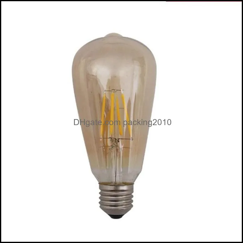 Retro LED Vintage Tungsten Filament Lamp 4W 6W 8W Dimmable Tan Bulb Lighting Party Decoration Supplies 8 71bs bb